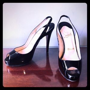 Christian Louboutin sling back peep toe heels